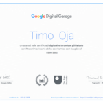 Digitaalse turundse pohialuste Google sertifikatsioon Timo Oja - SEO mentor